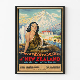 Vintage Poster Visit New Zealand Wonderland of the Pacific