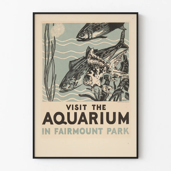 Vintage Aquarium Poster Fairmount Park - Wall Decoration Fish