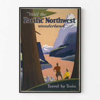 Vintage Poster of Pacific Northwest Travel by Train