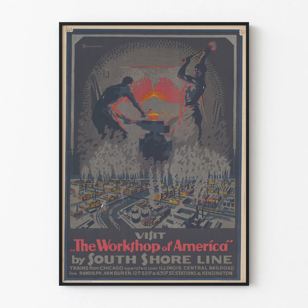 Vintage industrial poster - The Workshop of America South Shore Line