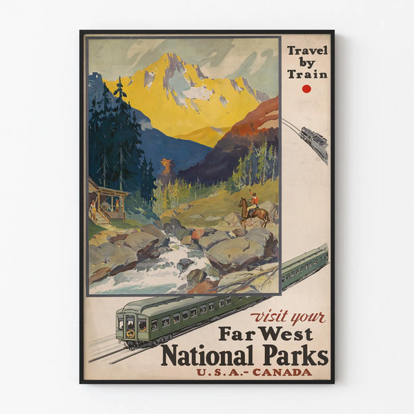 Vintage Western National Parks Train Poster