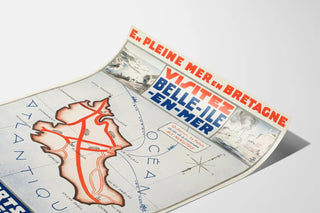 Vintage Poster of Belle-Île-en-Mer Brittany Tourist Map