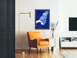 Blue Sailboat and Starry Nights Poster