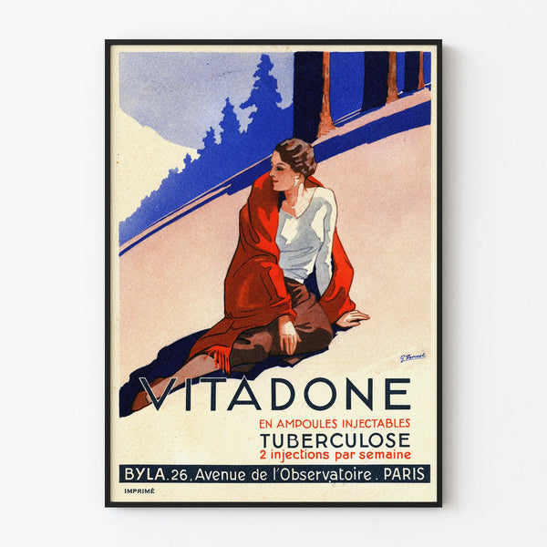 Vintage Vitadone poster for tuberculosis treatment wall decoration