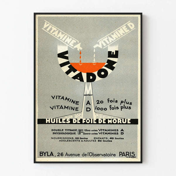 Vintage poster Vitadone cod liver oil - Retro wall decoration