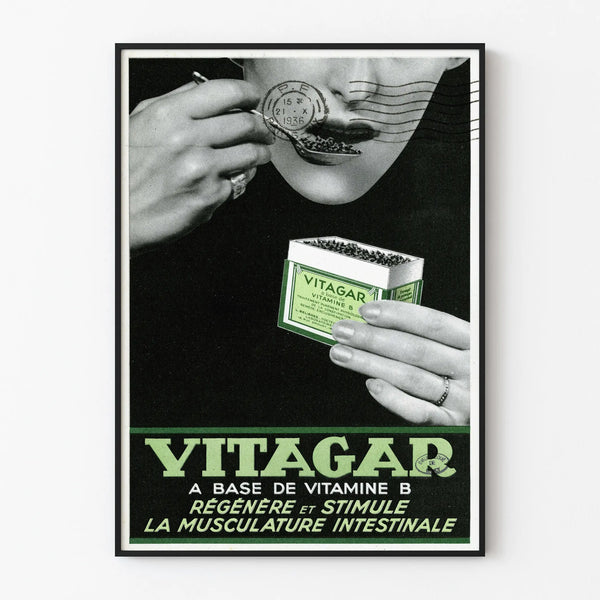 Vintage Vitagar Poster - Wall Decoration for Health and Well-being