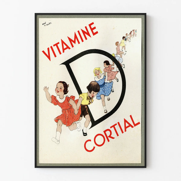 Vintage Poster Vitamin D Cortical - Children's Wall Decoration