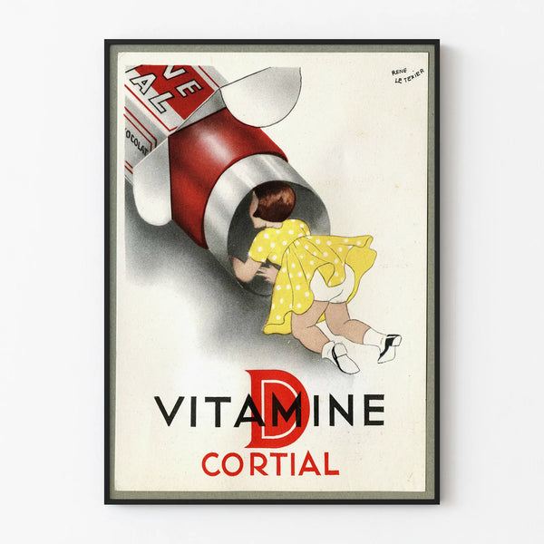 Vintage Poster Vitamin D Cortical Illustration Child
