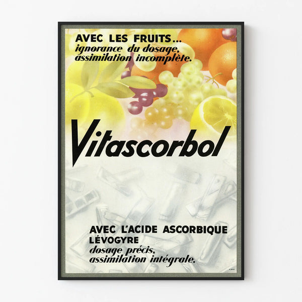 Vintage Poster Vitascorbol Ascorbic Acid Fruitful Wall Decoration