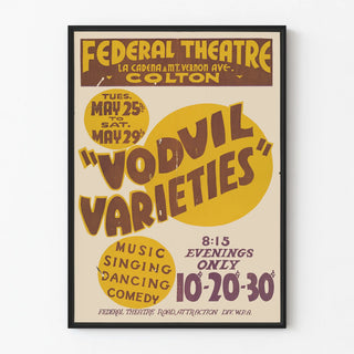 Vintage Poster Vodvil Varieties Federal Theater
