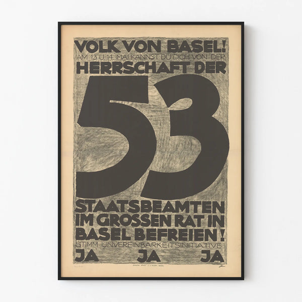 German protest poster from 1953 with bold typography