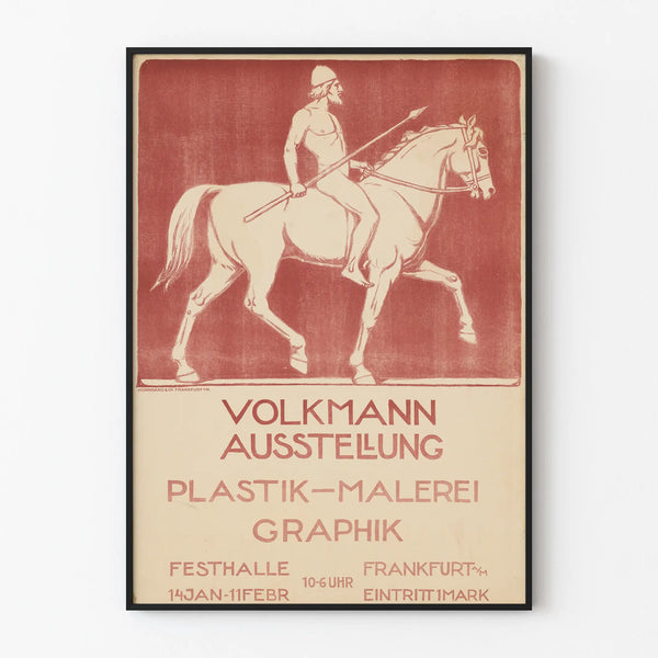 Vintage Poster for Volkmann Art Exhibition - Equestrian Wall Decoration