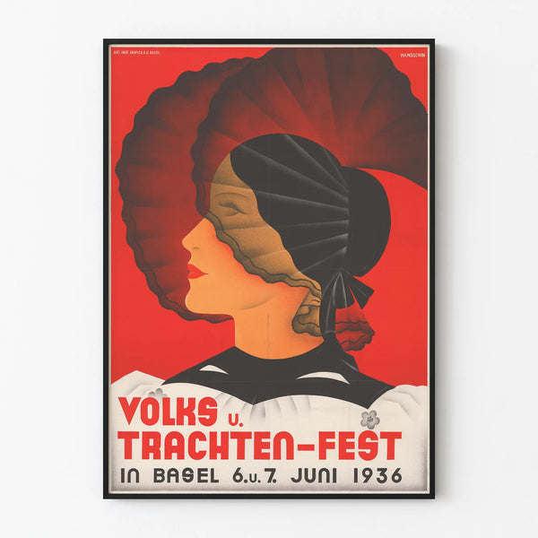 Vintage poster of Volks- und Trachten-Fest in Basel 1936
