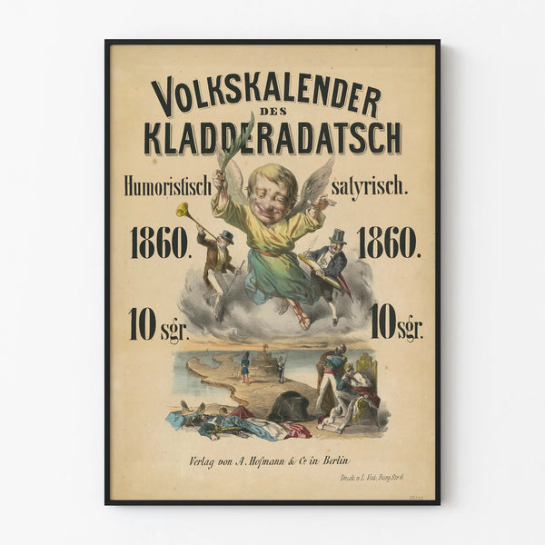 Vintage Poster Volkskalender of Kladderadatsch 1860