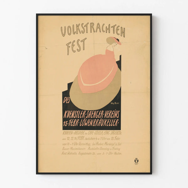 Vintage poster Volks Trachten Fest - Retro wall decoration