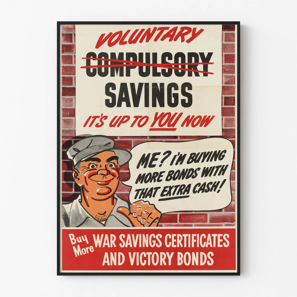 Vintage wall decoration poster « Voluntary savings »