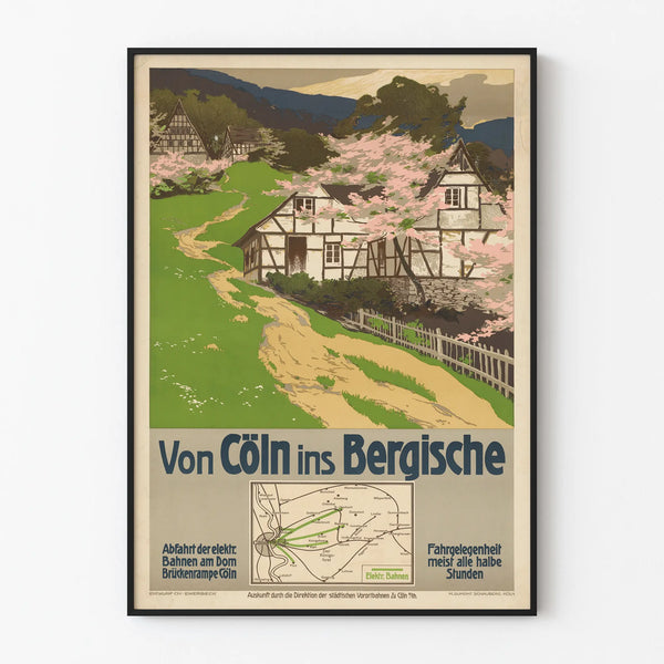 Vintage travel poster of Cologne in the Bergisches region