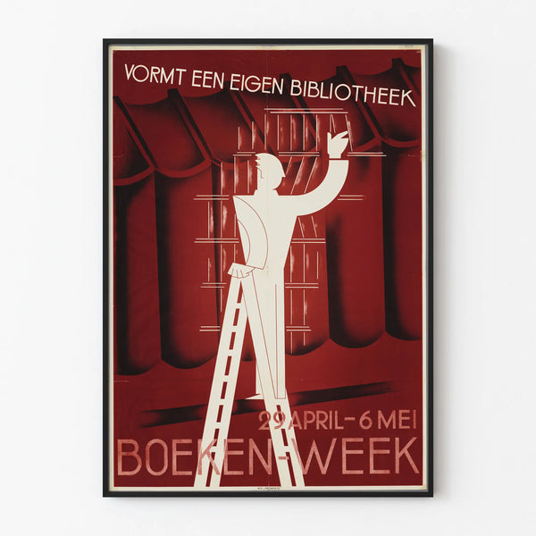 Vintage Boekenweek Poster April 29 – May 6 for wall decoration