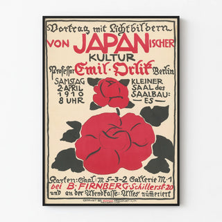Vintage poster of a conference on Japanese culture by Emil Orlik