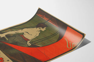 Vintage Vorwärts poster with sailor and red sail