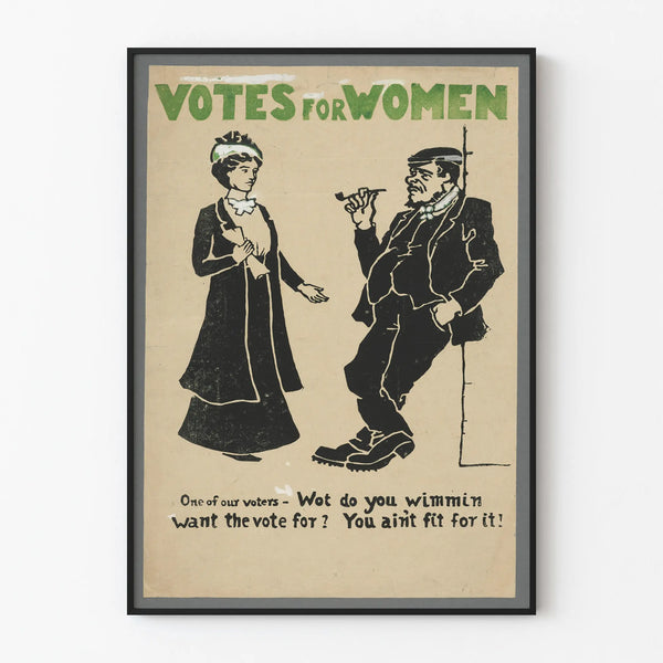 Vintage poster Votes for Women for committed wall decoration