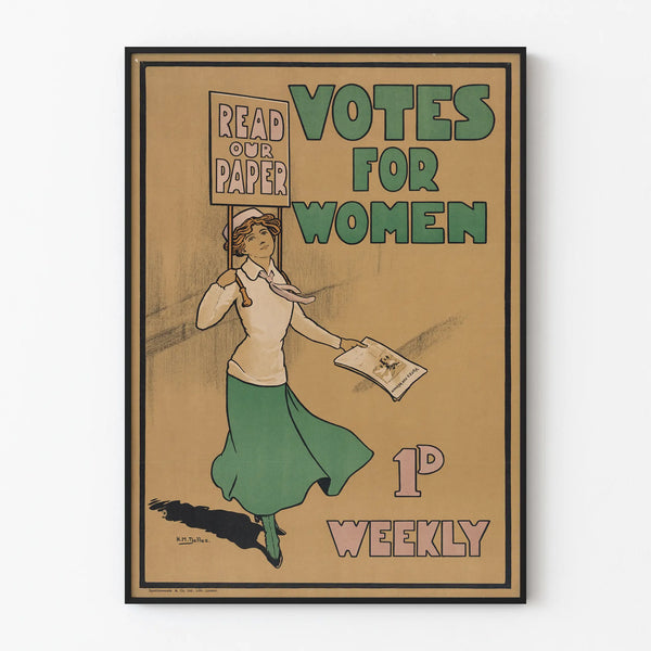 Vintage Poster Votes for Women - Engaged Wall Decoration