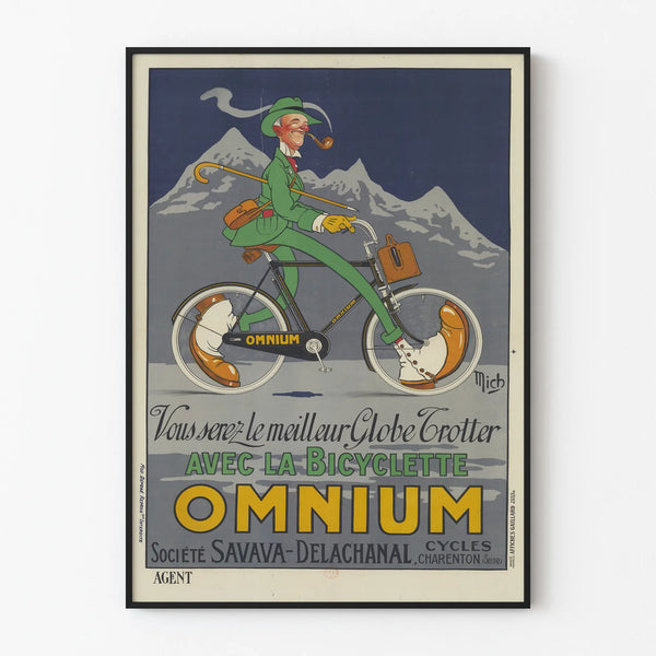 Vintage Poster Bicycle Omnium Globe Trotter Wall Decoration