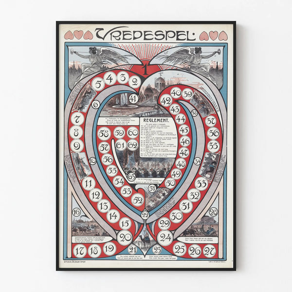 Vintage Poster Vredespel - Decorative Board Game