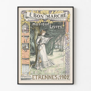 Vintage poster Au Bon Marché museum Books 1902