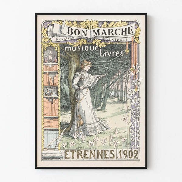 Vintage poster Au Bon Marché museum Books 1902