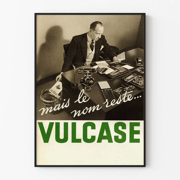 Vintage Vulcase advertising poster for retro wall decoration