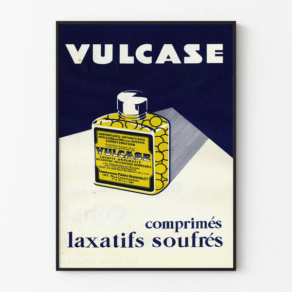 Vintage Vulcase Poster – Retro Wall Decoration for Laxative Medicine
