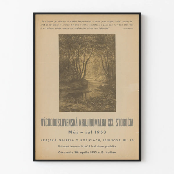 Decorative Poster Landscape East Slovakia 19th Century