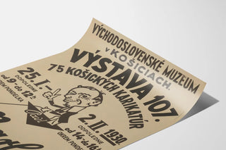 Vintage poster of the Kosice caricature exhibition 1930