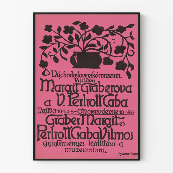 Vintage poster for the exhibition of Margit Graberova and V. Perlrott Caba