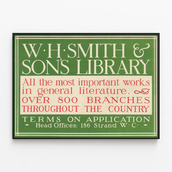Poster W.H.. Smith & Sons Library - Major works in general literature — framed artwork on a wall