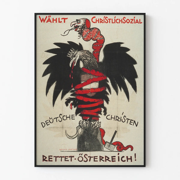 German Christian Social vintage political propaganda poster