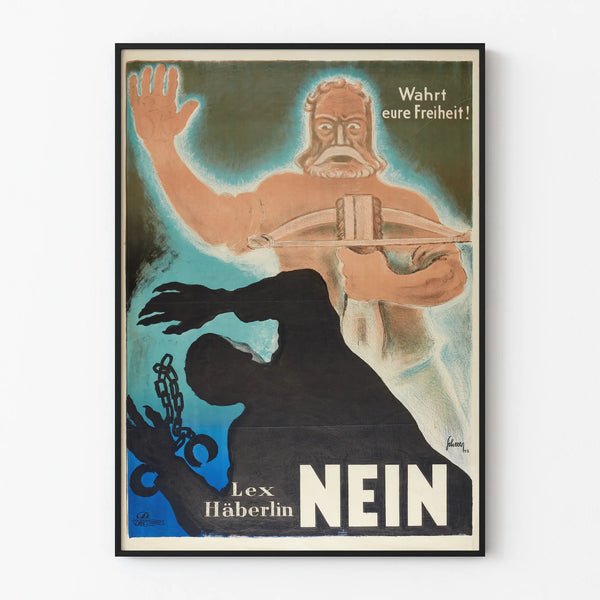 Vintage German Political Poster Defend Your Freedom Lex Häberlin No