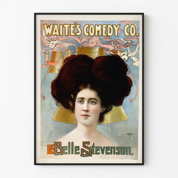 Vintage Poster Waite's Comedy Co. Belle Stevenson - Retro Wall Decoration