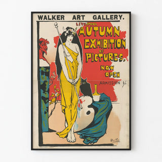 Vintage Poster for Art Exhibition Autumn Liverpool Walker Art Gallery