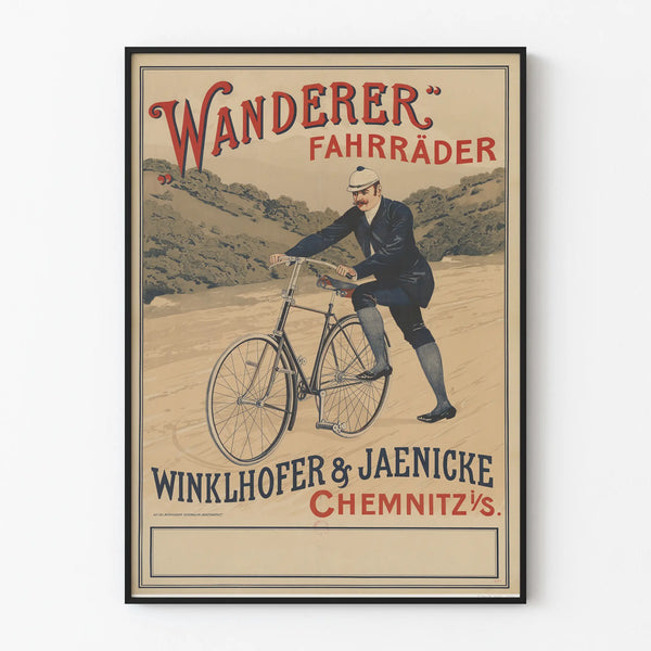 Vintage poster Wanderer bicycles - retro cycling wall decoration