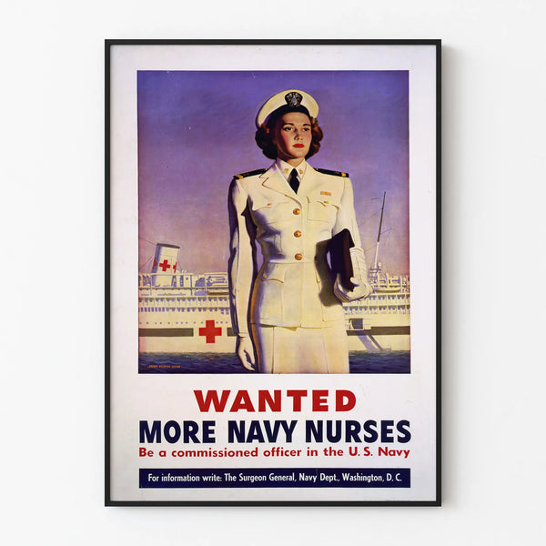 Vintage Poster for Recruitment of American Marine Nurses