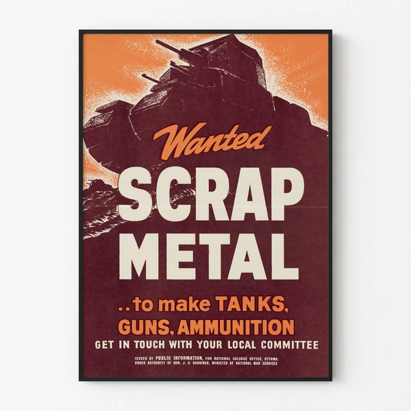 Vintage industrial wall decoration poster scrap metal