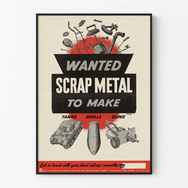Vintage Wanted Scrap Metal Poster for Wall Decoration Artem Legrand