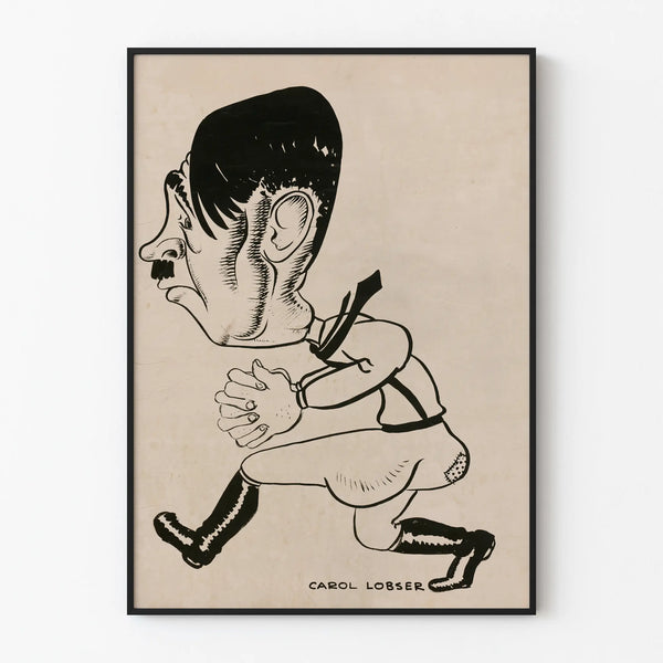 Vintage black and white caricature poster