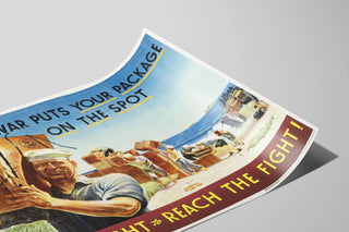 Vintage American military propaganda poster at sea — artwork view