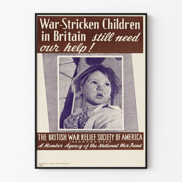 Vintage poster of children victims of war in Great Britain