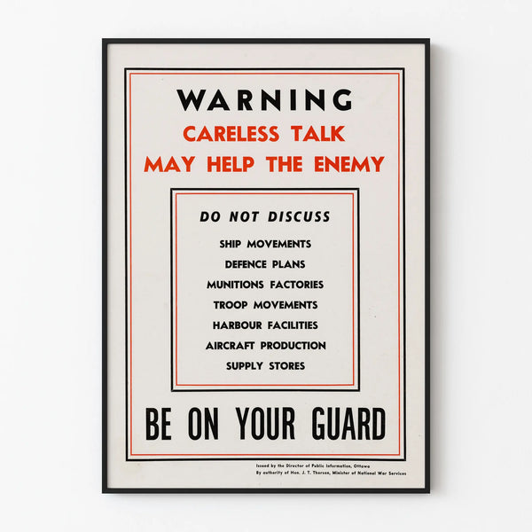 Vintage military safety warning poster