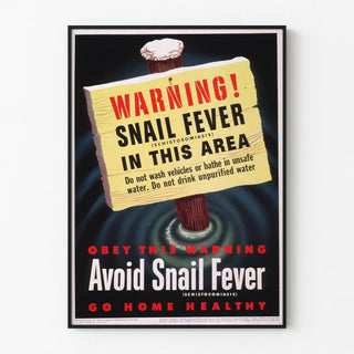 Vintage Poster Warning about Schistosomiasis