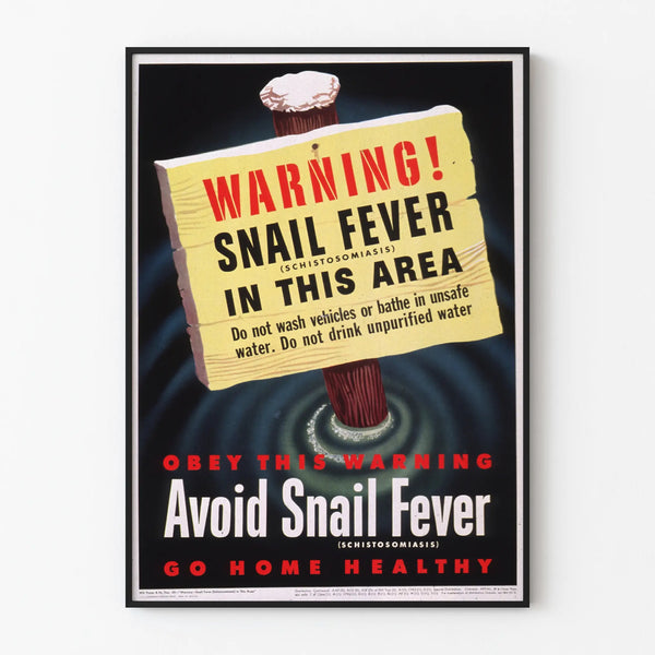 Vintage Poster Warning about Schistosomiasis